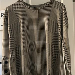 Zara Houndstooth Print hi low Top